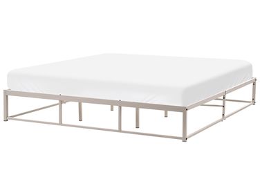 Bett ohne Kopfteil Metall VIRY 180 x 200 cm Hellbeige