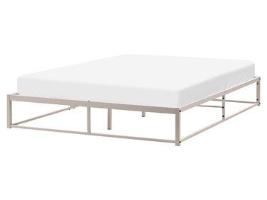 Bett ohne Kopfteil Metall VIRY 160 x 200 cm Hellbeige