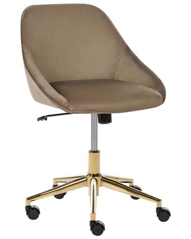 Desk Chair BARDSDALE Velvet Brown