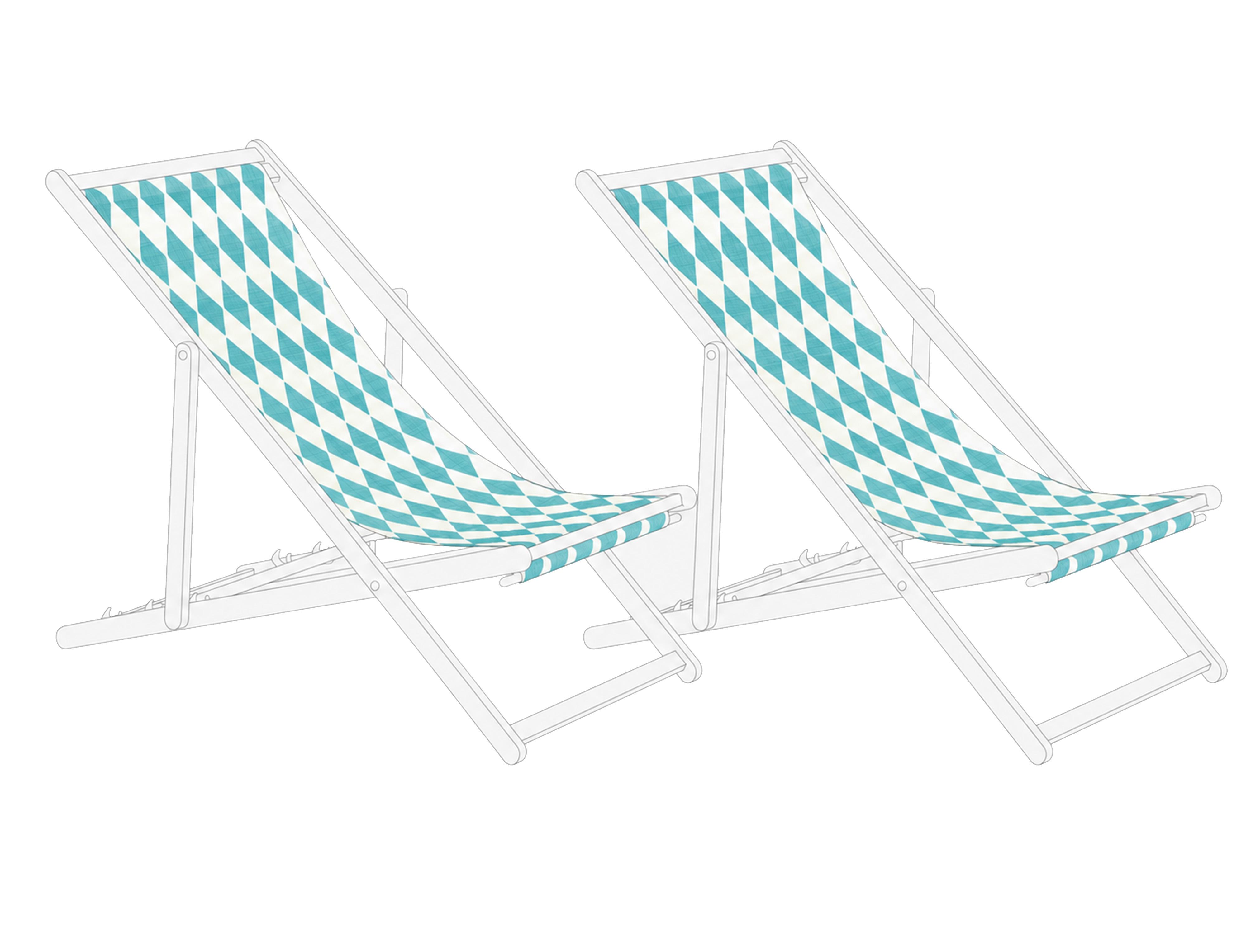 Ersatzstoff für Sonnenliege 2er Set ANZIO/AVELLINO 113 x 44 cm Türkis