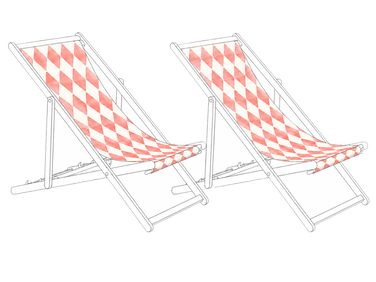 Ersatzstoff für Sonnenliege 2er Set ANZIO/AVELLINO 113 x 44 cm Hellrot