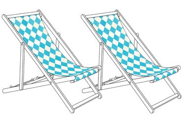 Ersatzstoff für Sonnenliege 2er Set ANZIO/AVELLINO 113 x 44 cm Blau