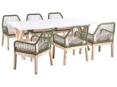 Gartenmöbel Set 6-Sitzer OLBIA Olivgrün