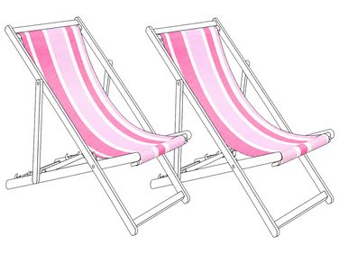 Ersatzstoff für Sonnenliege 2er Set ANZIO/AVELLINO 113 x 44 cm Rosa