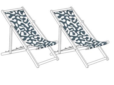 Ersatzstoff für Sonnenliege 2er Set ANZIO/AVELLINO 113 x 44 cm Schwarz