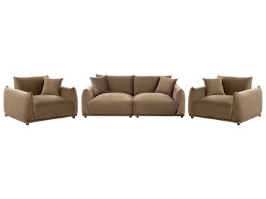 Living Room Set 5 Seater JUBEK Velvet Brown