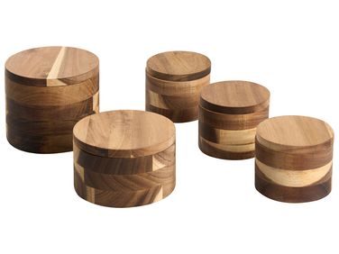 Gewürzbehälter 5er Set PATISSERIE Akazienholz Braun