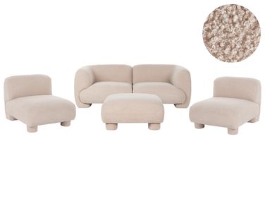 Modulsofa Set 4-Sitzer MJALBI Beige Bouclé