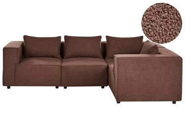 Modular Corner Sofa 4 Seater AXEBO Left Hand Brown Boucle