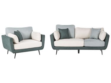 Living Room Set 4 Seater BOLGA Fabric Green