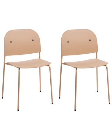 Esszimmerstuhl 2er Set WINDUST Metall Beige