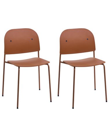 Esszimmerstuhl 2er Set WINDUST Metall Orange