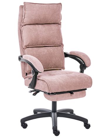 Chefsessel EATON Chenillegewebe Pastellrosa