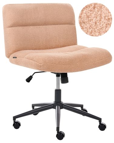 Desk Chair CATLIN Boucle Peach Pink