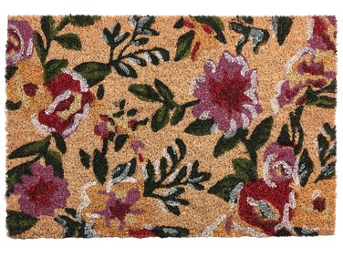 Doormat KITA Multicolour 40 x 60 cm Flower Coir
