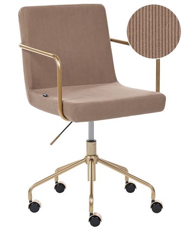 Bürostuhl TRINITY Cord Hellbraun
