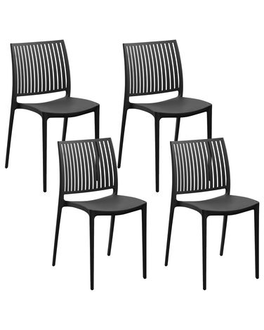 Gartenstuhl 4er Set ILLUMANI Schwarz
