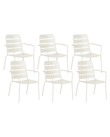 Gartenstuhl 6er Set TERENZO Metall Hellbeige