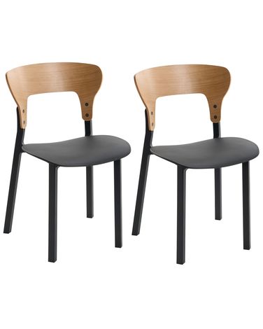 Esszimmerstuhl 2er Set WALDEN Schwarz