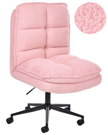 Bürostuhl ADDISON Bouclé Rosa