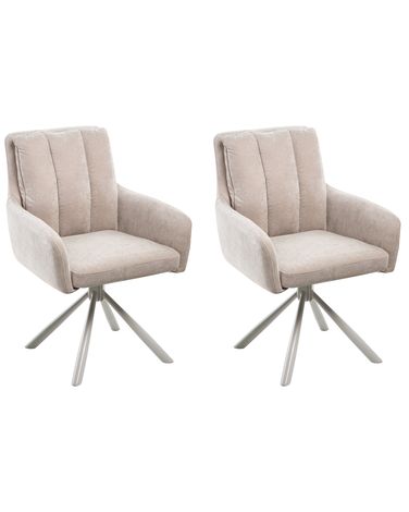 Esszimmerstuhl 2er Set SARDOAL Stoff Beige