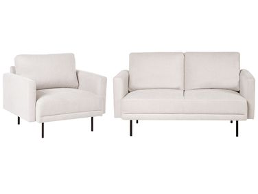 Sofa Set 2-Sitzer BREDA Stoff Hellbeige