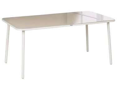 Garden Dining Table CARAVINO 160 cm 90 cm Metal Light Beige