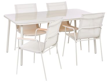 Gartenmöbel Set 4-Sitzer CARAVINO Hellbeige Metall