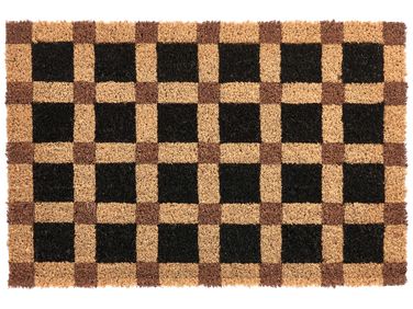 Fußmatte VILLASIS Beige / Schwarz 60 x 90 cm Kokosfasern