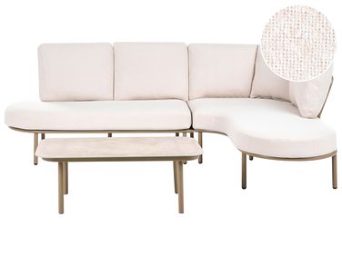 Garden Sofa with Table 4 Seater POLLINA Brown Metal