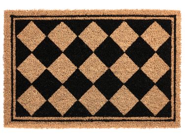 Fußmatte CARDONA Beige / Schwarz 40 x 60 cm Kokosfasern