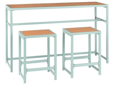 Gartenbar Set 2-Sitzer AVETRANA Hellgrün Metall