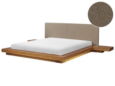 Bed with LED Boucle ZEN 180 x 200 cm (EU Super King) Natural Ash Wood