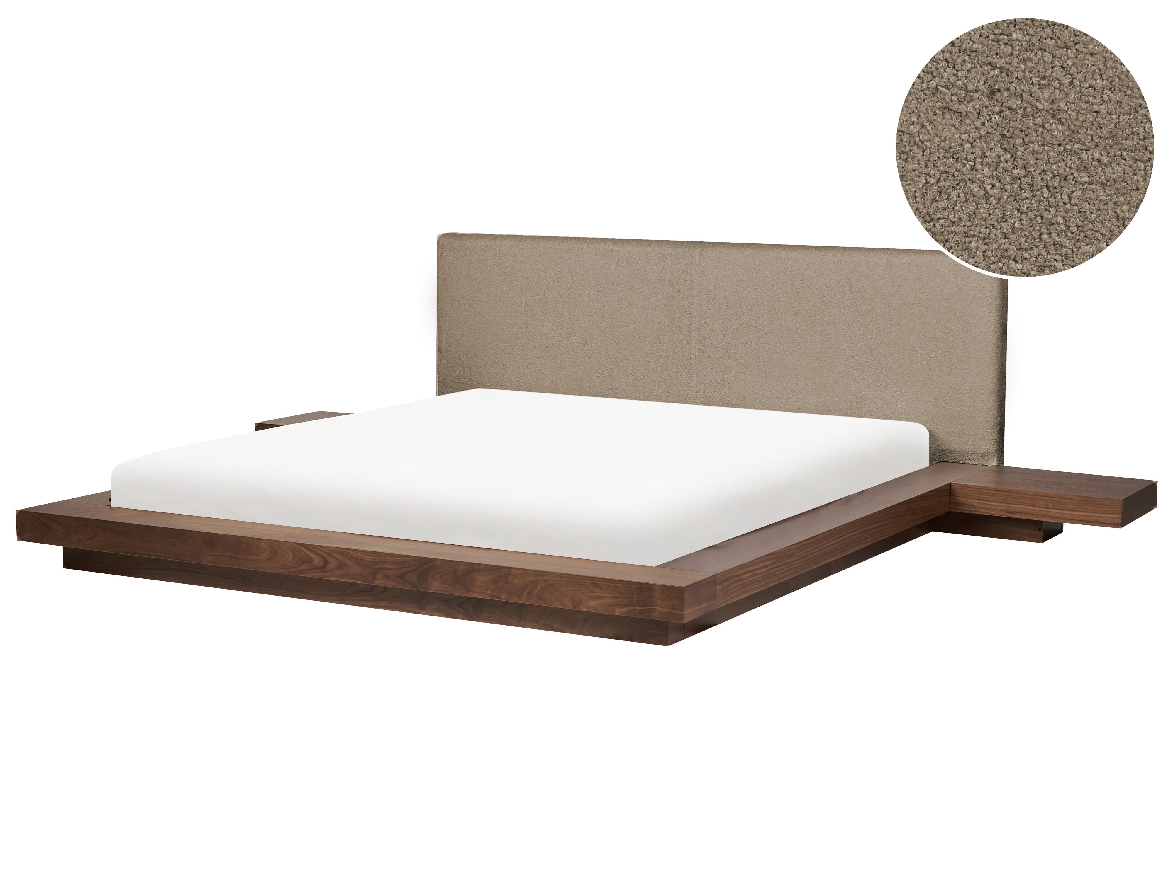 Bed Boucle ZEN 180 x 200 cm (EU Super King) Brown Ash Wood