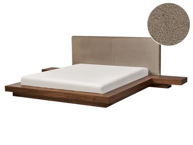 Bed Boucle ZEN 160 x 200 cm (EU King Size) Brown Ash Wood