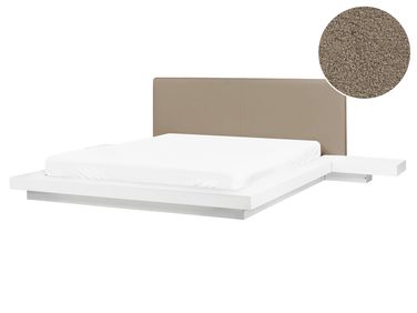 Bett mit Lattenrost Bouclé ZEN 160 x 200 cm Weiß