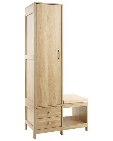 Flurschrank mit Sitzbank GRAFTON Hellbraun