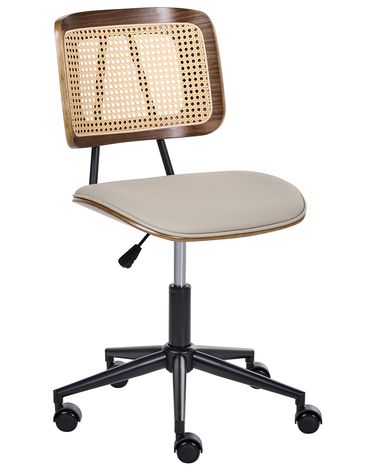 Desk Chair ARDO Faux Leather Taupe