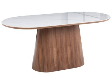 Dining Table LOCKHART Dark Ash Wood 180 cm 90 cm