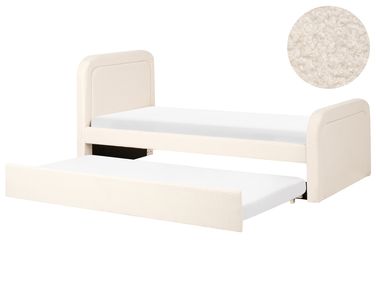 Ausziehbett Bouclé RAYSSAC 90 x 200 cm Hellbeige