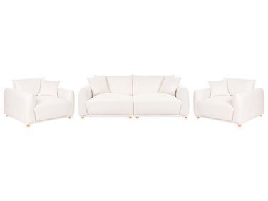 Living Room Set 5 Seater JUBEK Fabric Off-White