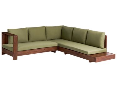 Garden Corner Sofa 5 Seater MARETTIMO Right Hand Green Certified Acacia Wood