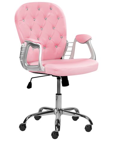 Schreibtischstuhl PRINCESS Kunstleder Rosa