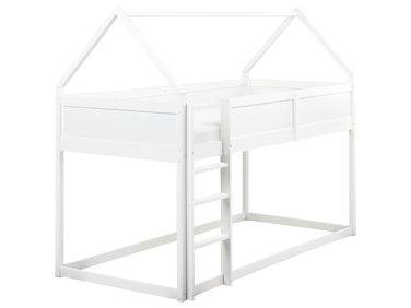 Halbhochbett Haus Kiefernholz DIENNE 90 x 200 cm Weiß