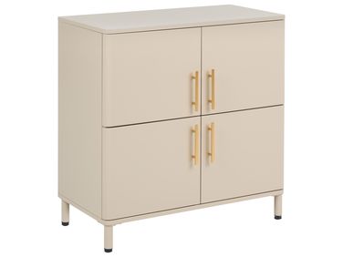 4 Door Sideboard OMBURA Metal Light Beige