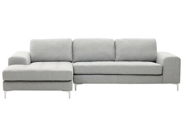 Corner Sofa 4 Seater KIRUNA Fabric Light Grey Right Hand