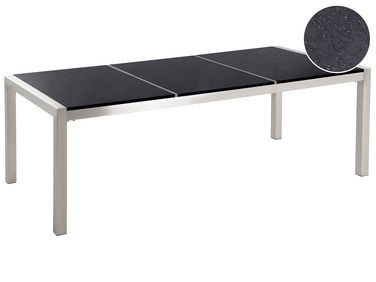 Gartentisch GROSSETO 220 cm 100 cm Polierter Granit Schwarz