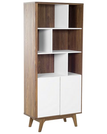 Shelving Unit COLUMBUS 182 cm Brown/ White