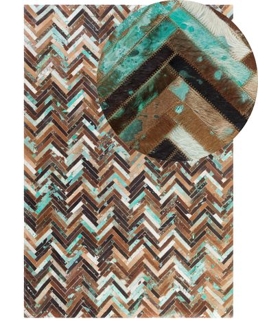 Rug AMASYA Brown 140 x 200 cm Leather