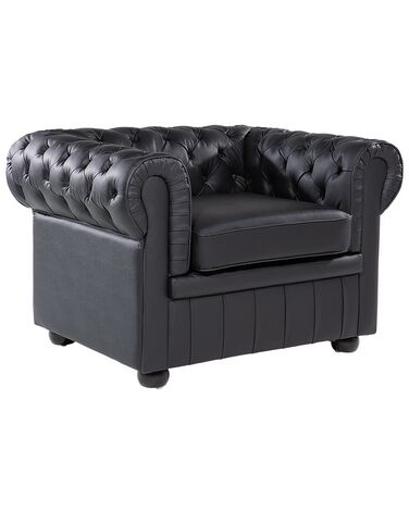 Armchair CHESTERFIELD Leather Black